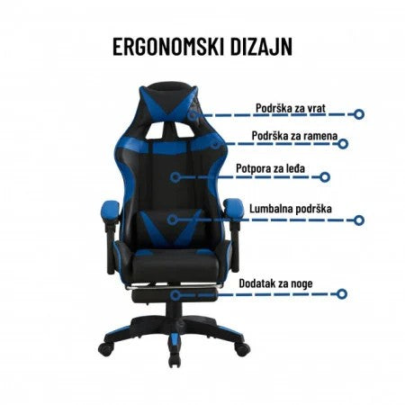 Gejmerska stolica GC-015 Plava