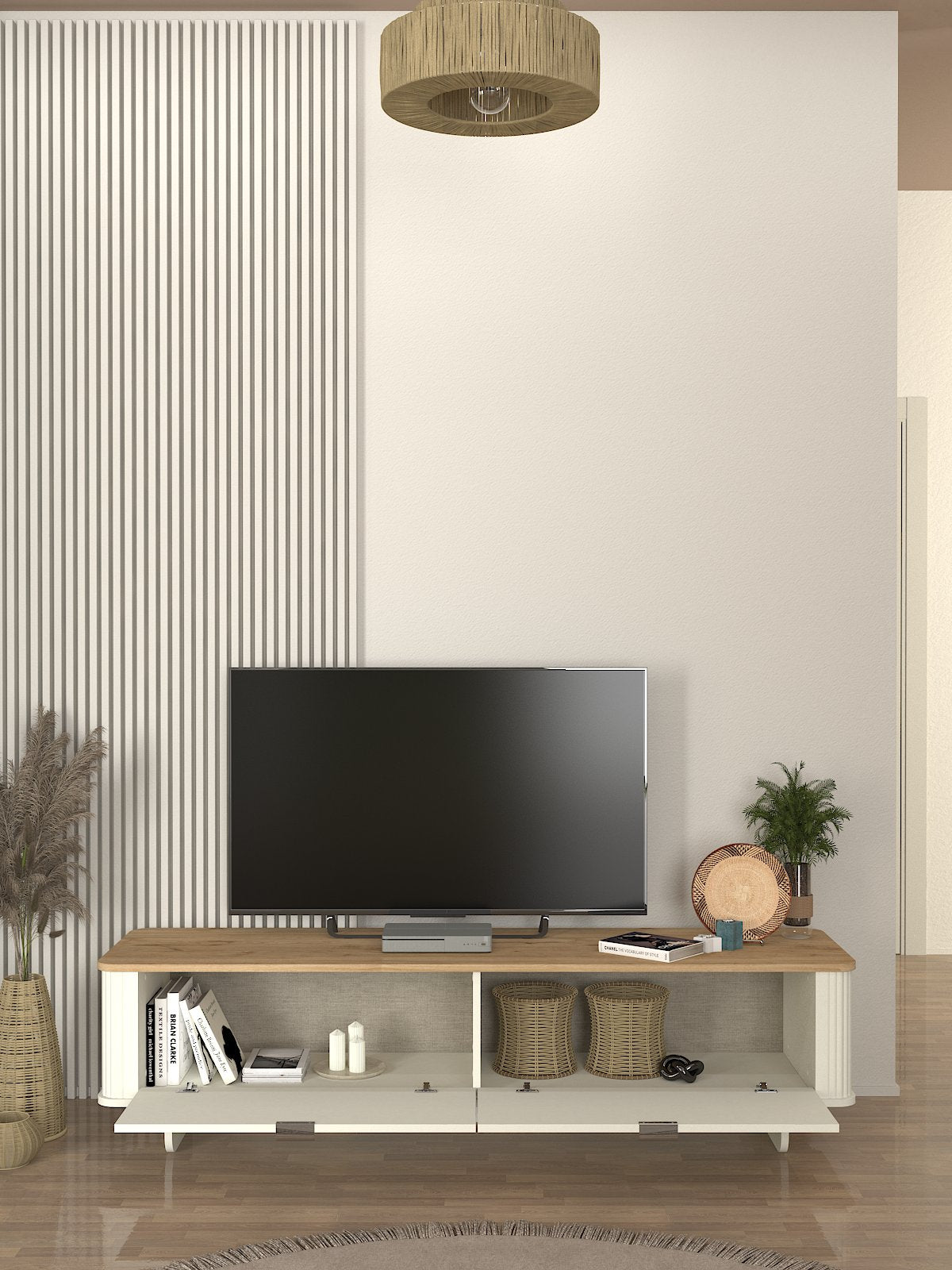 Bohema Tv komoda Krem-hrast