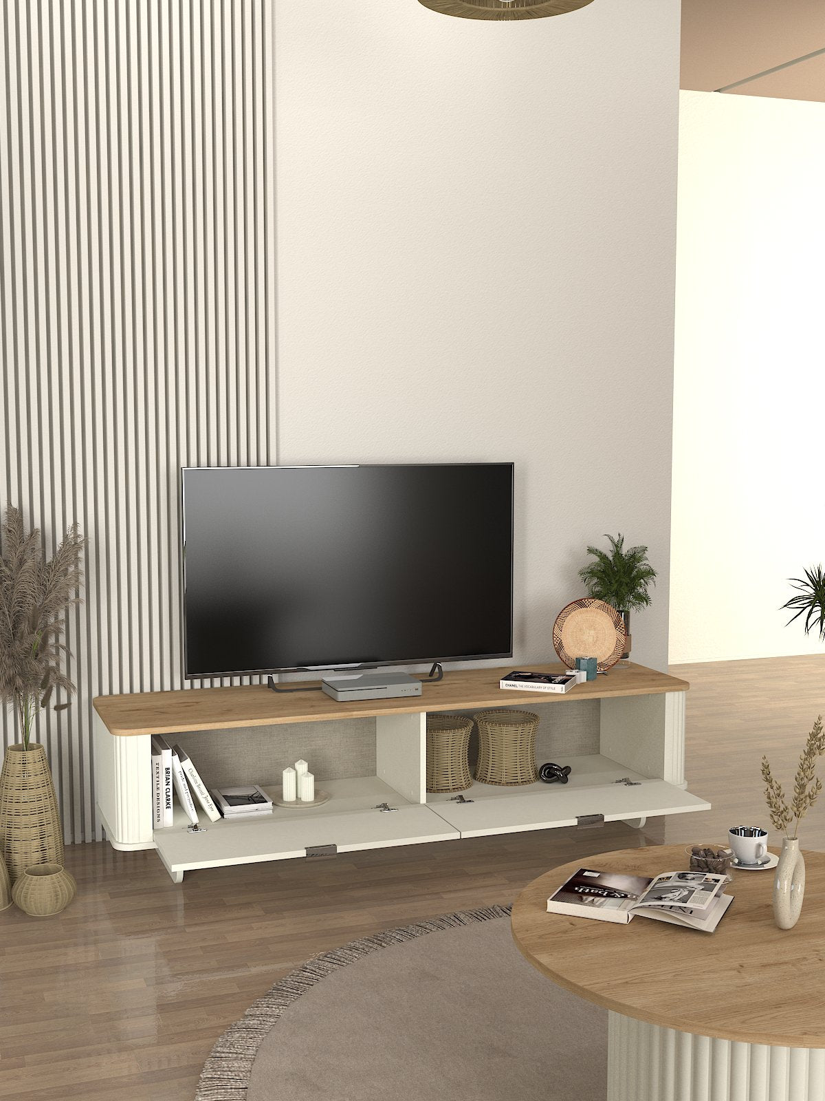 Bohema Tv komoda Krem-hrast