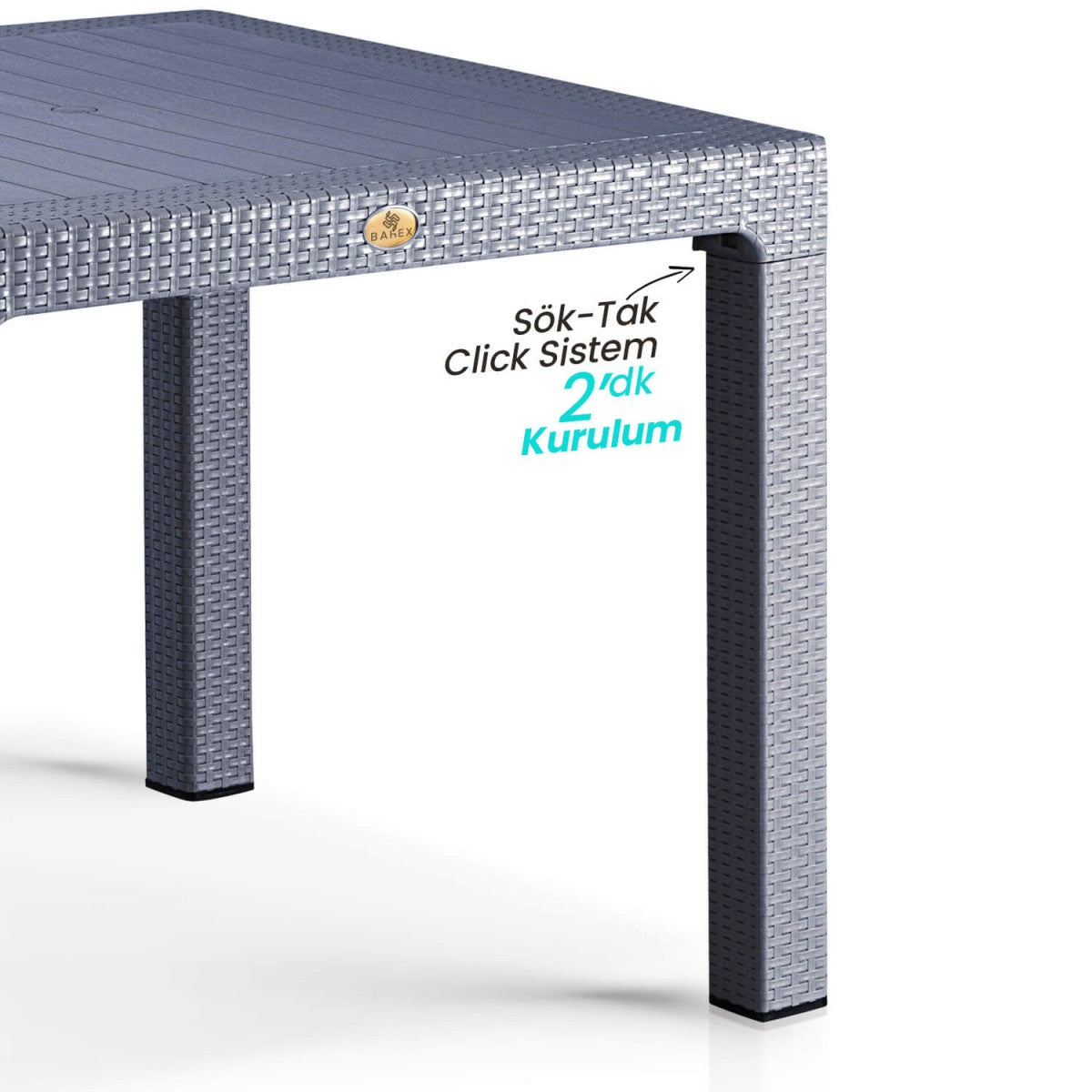 Baštenski sto Ratan Antracit