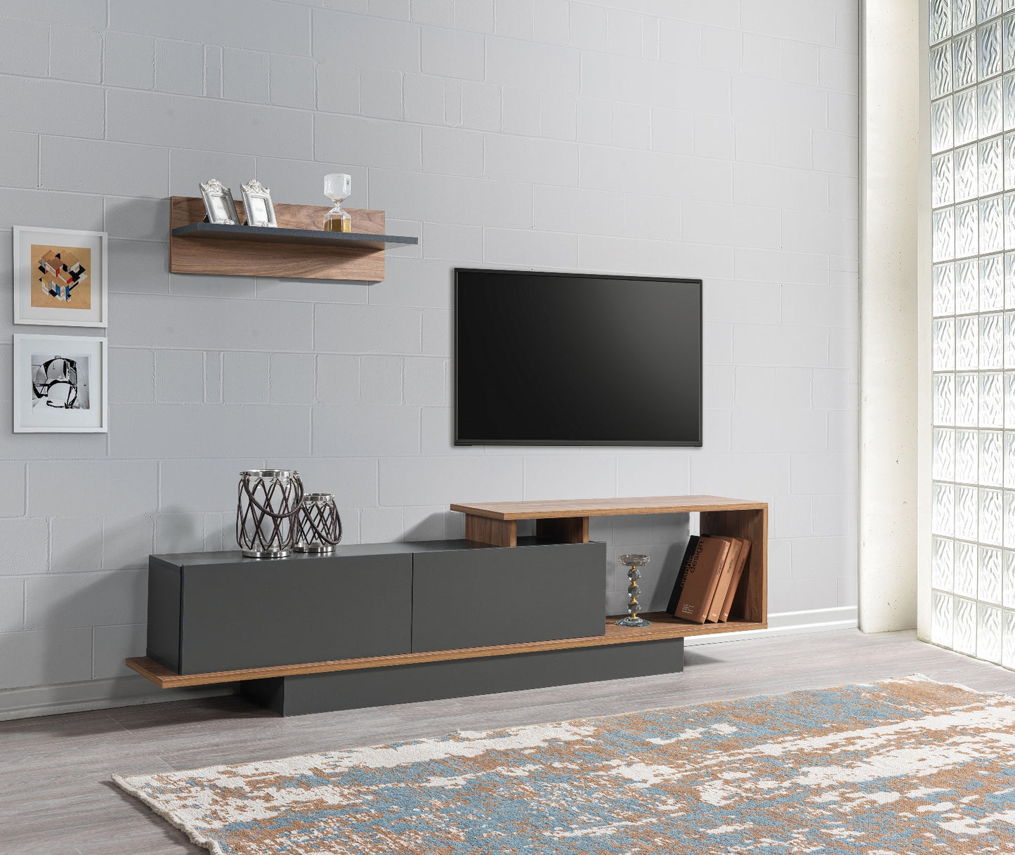 Asos Tv komoda Antracit-Hrast
