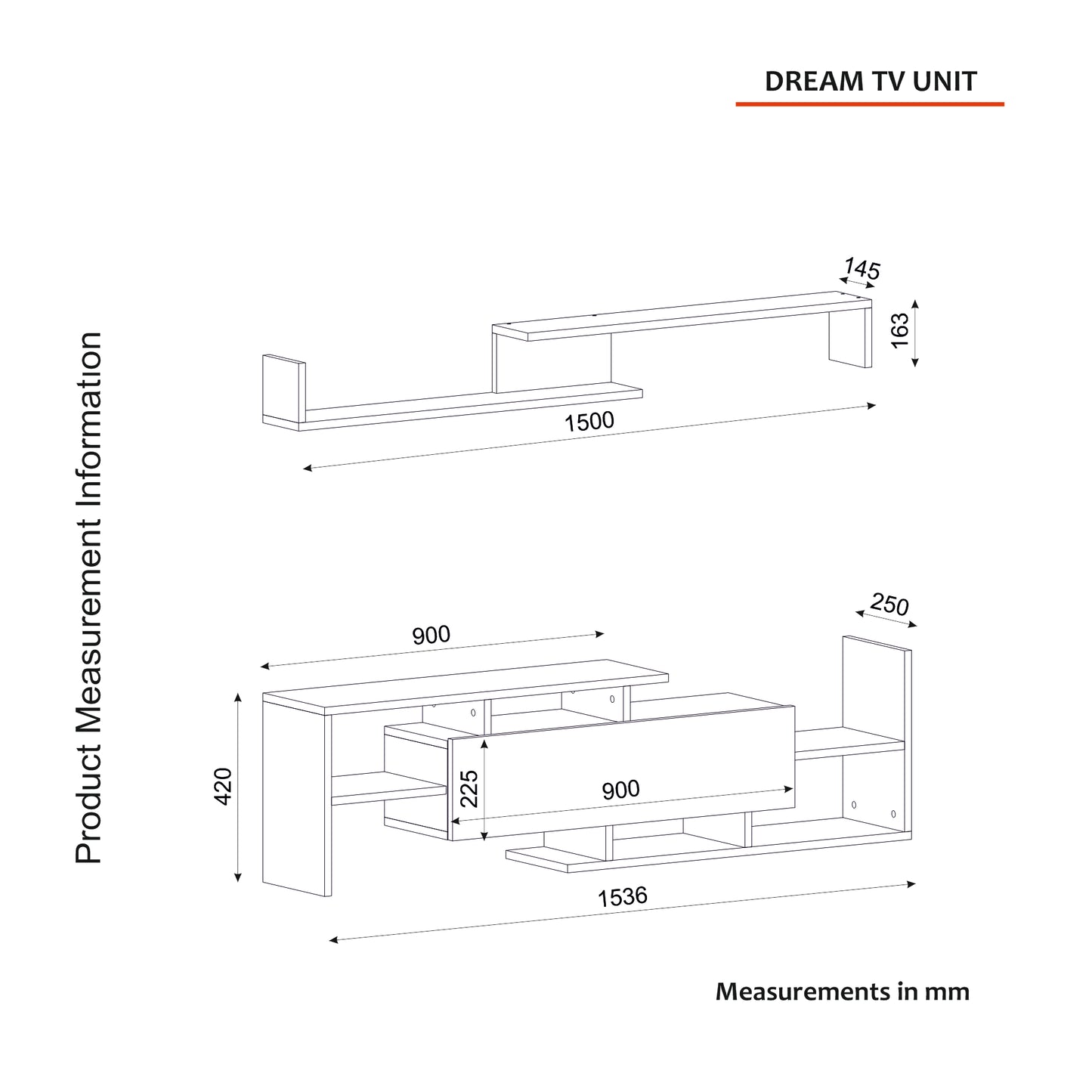 Dream Tv komoda Bela