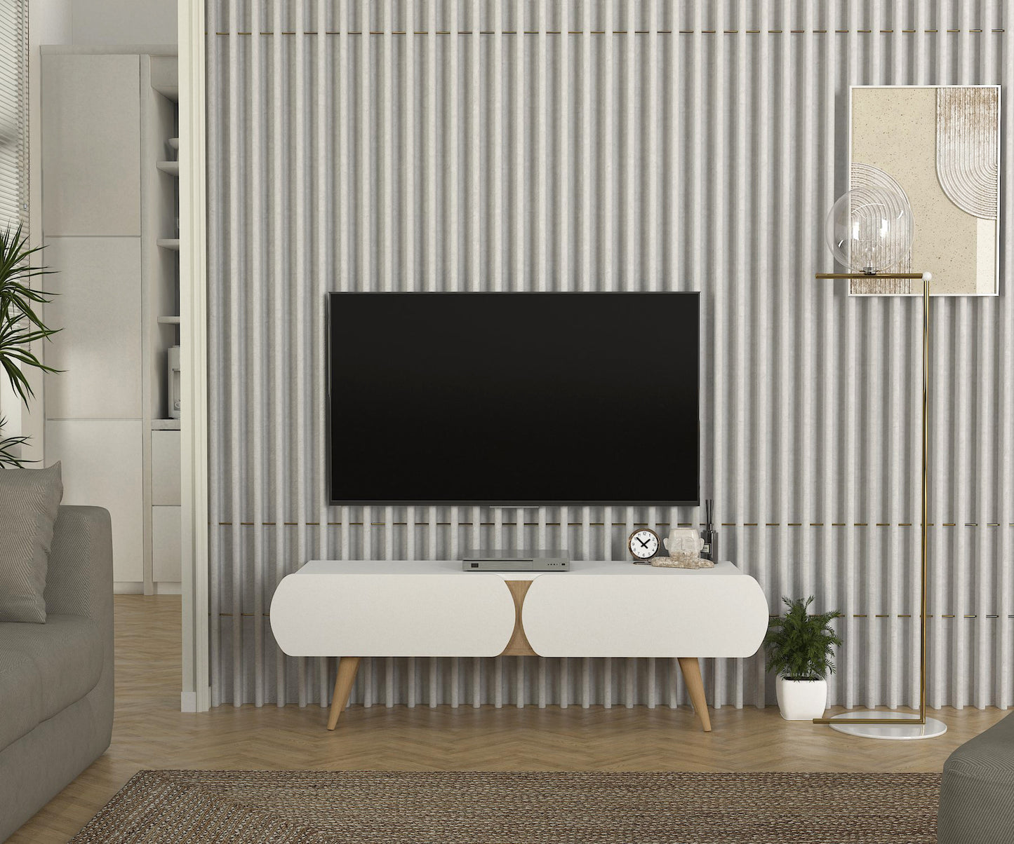 Elody Tv komoda Belo-Hrast