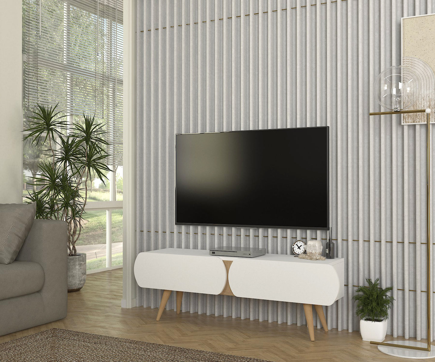 Elody Tv komoda Belo-Hrast