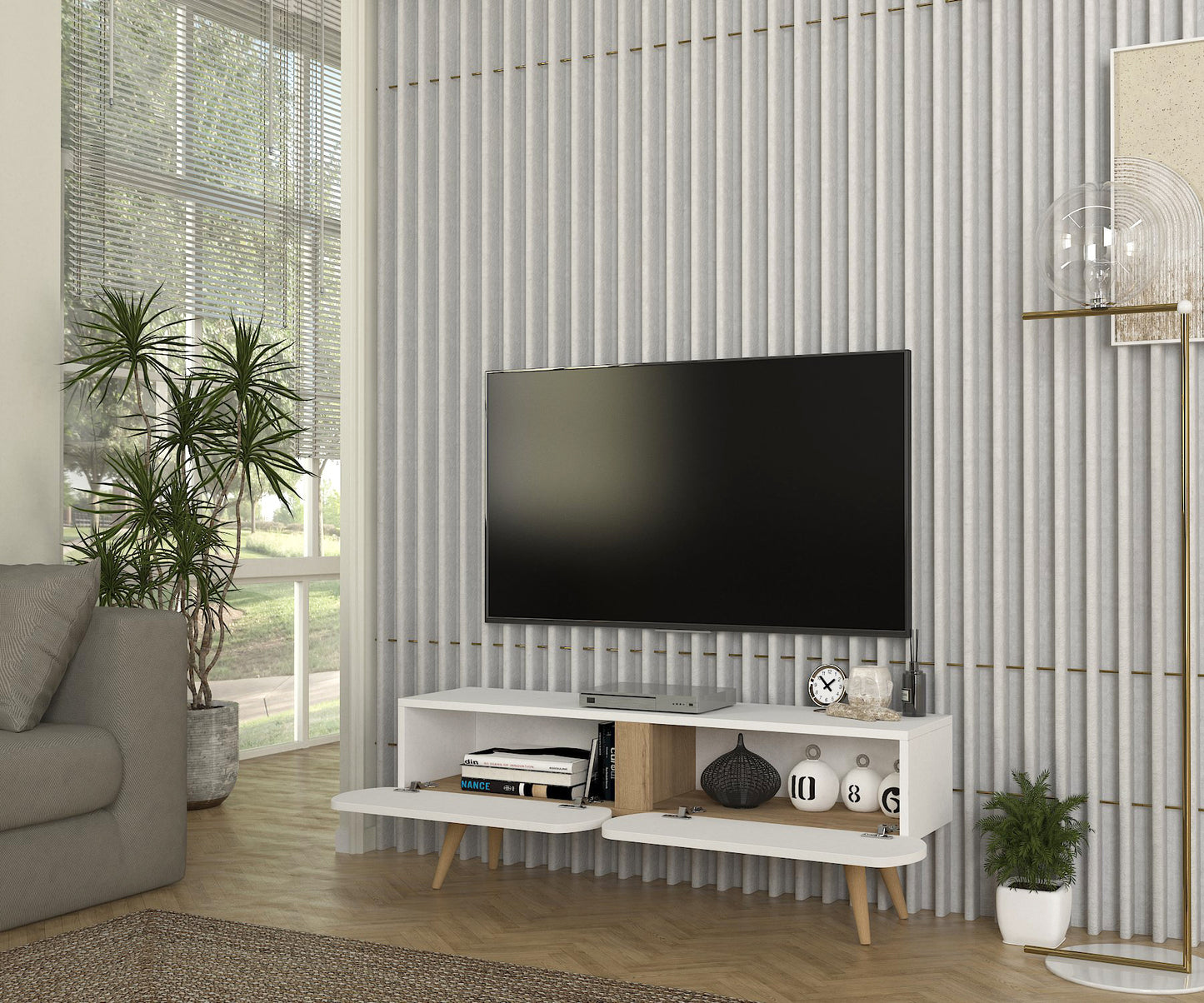 Elody Tv komoda Belo-Hrast