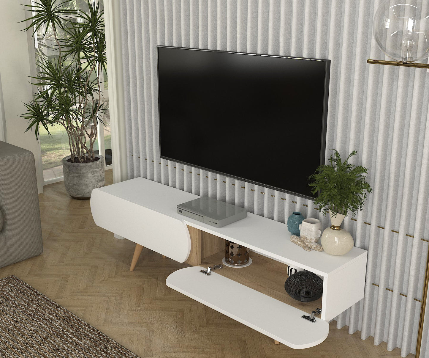 Elody Tv komoda Belo-Bukva