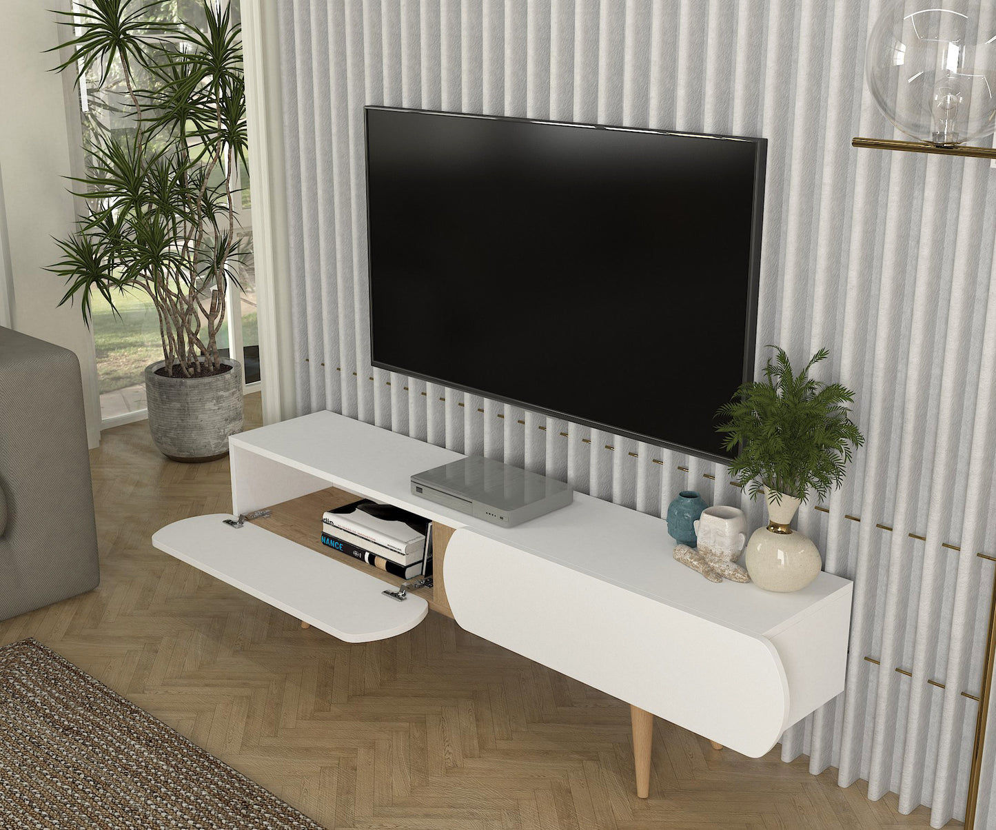 Elody Tv komoda Belo-Bukva