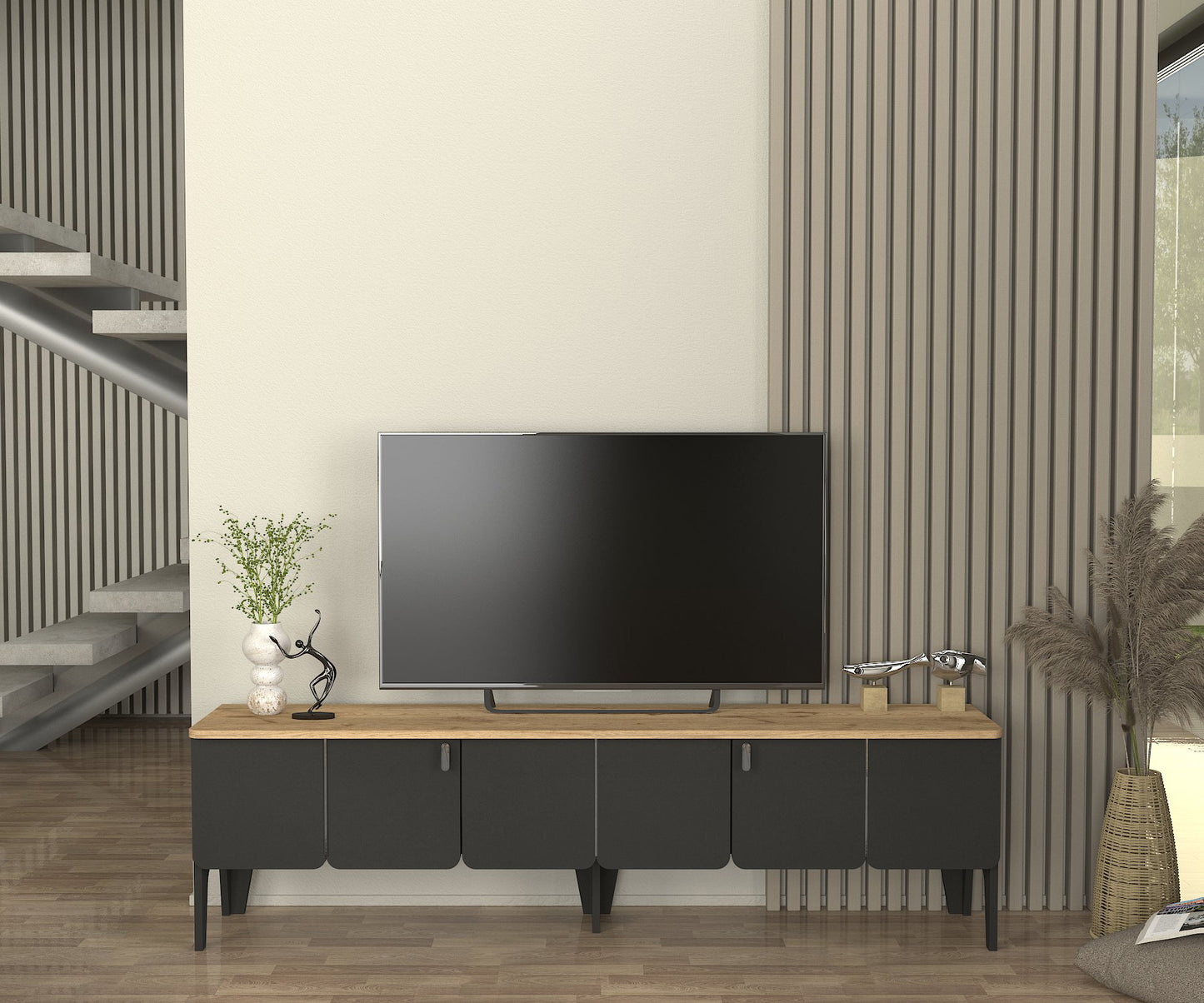 Pedro Tv komoda Antracit-Hrast
