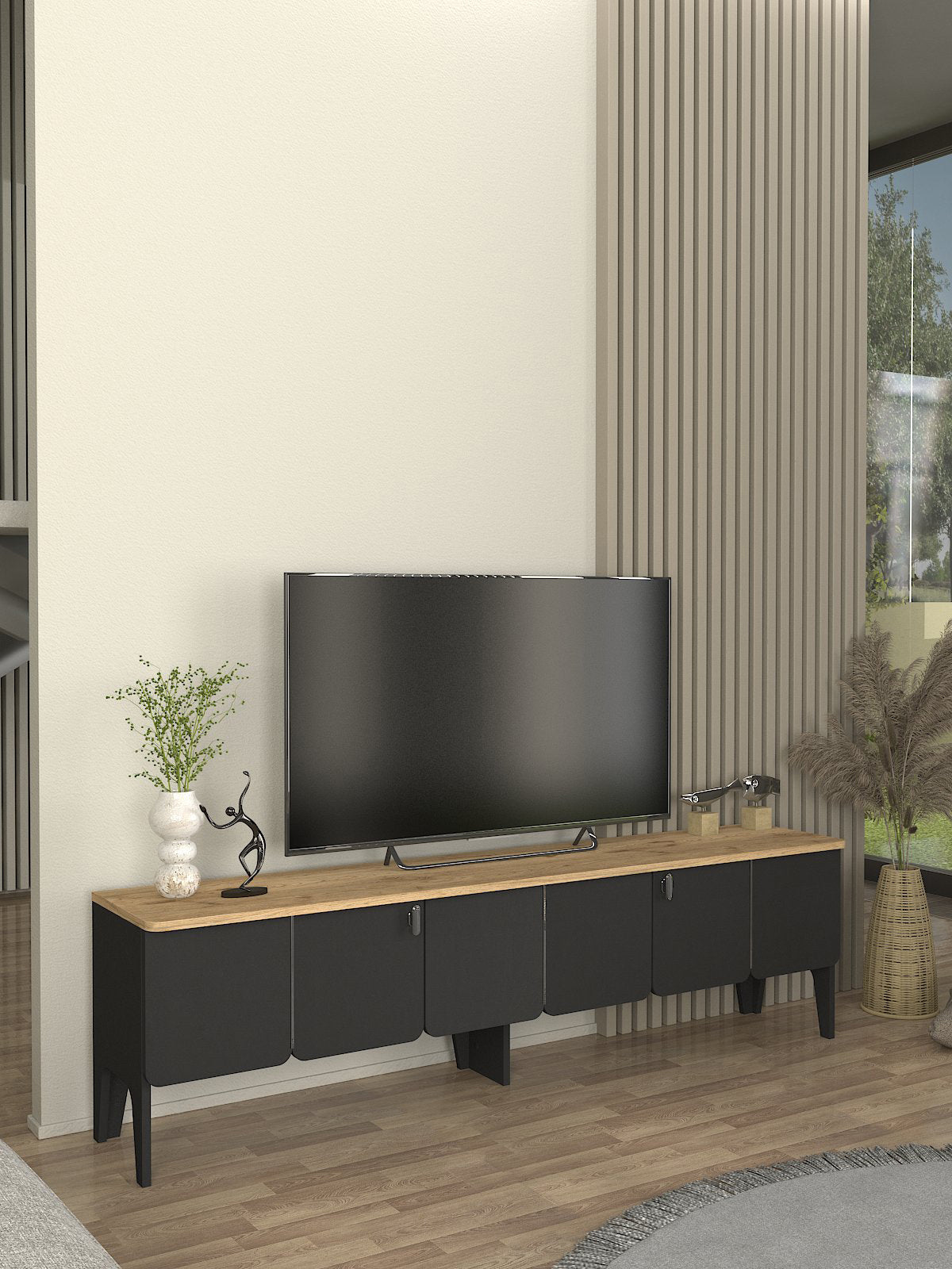 Pedro Tv komoda Antracit-Hrast