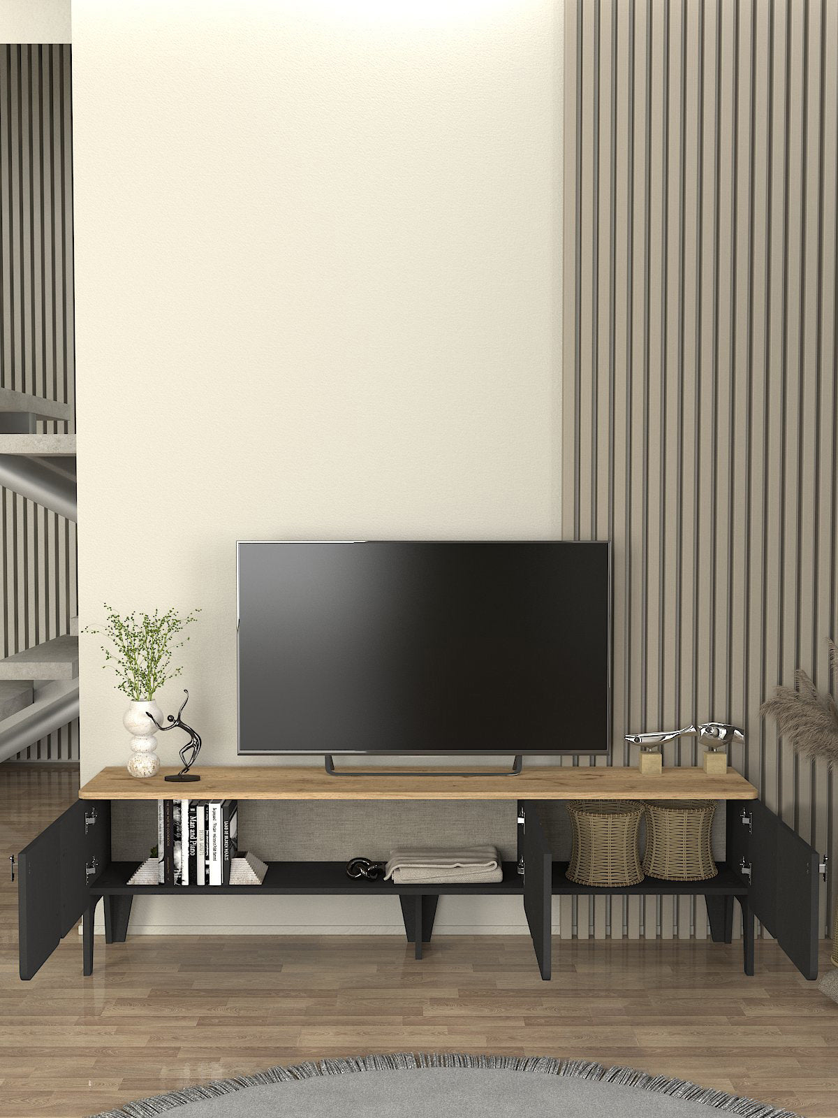 Pedro Tv komoda Antracit-Hrast