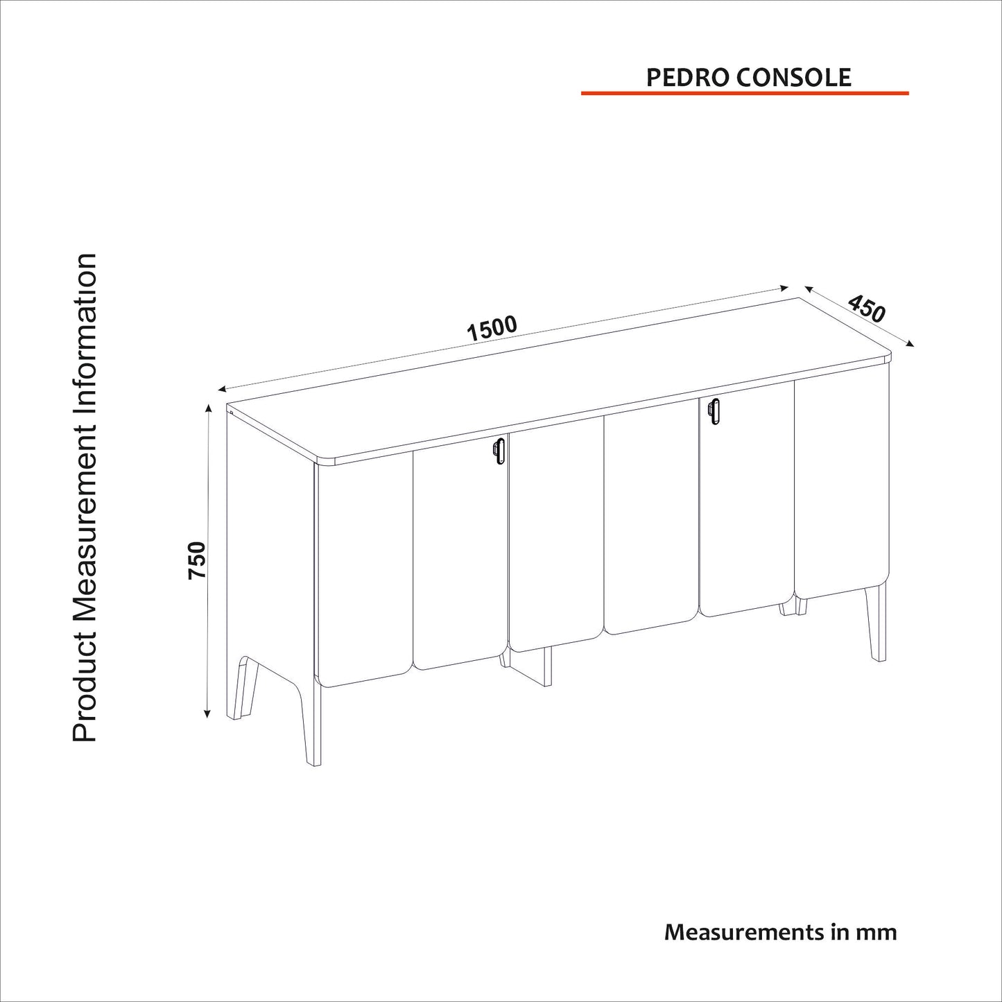 Pedro komoda Antracit-Hrast