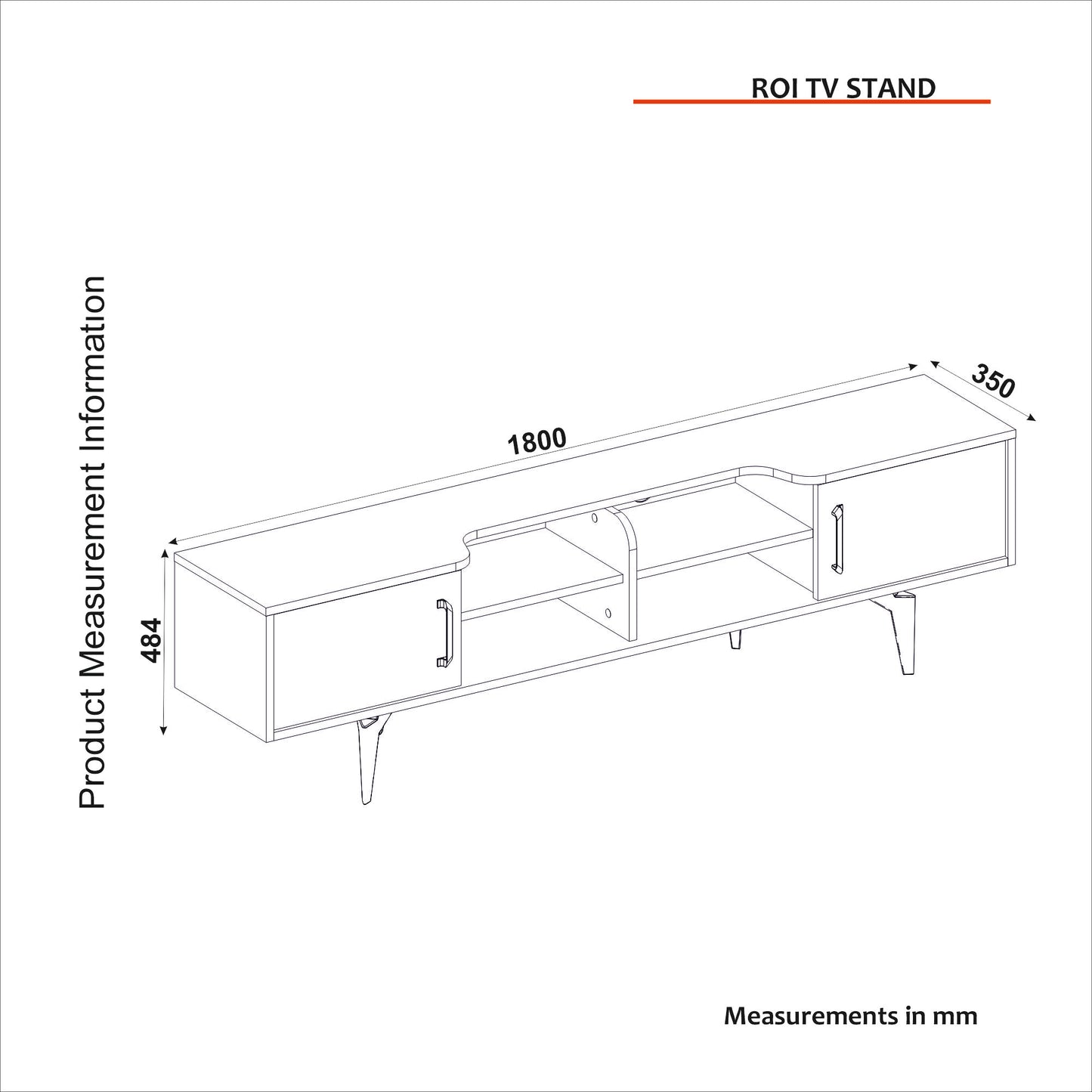 Roi Tv komoda Sivo-Textil