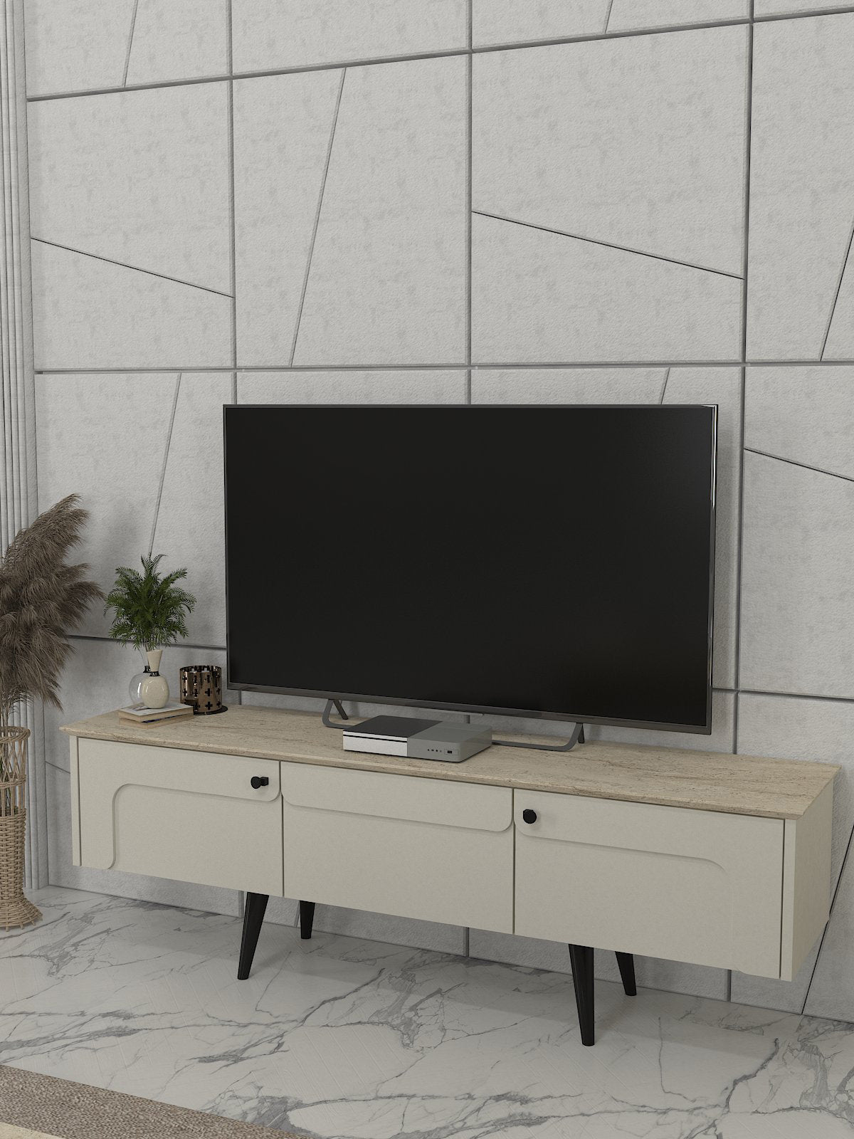 Sevilla Tv komoda Travertin-Pesak