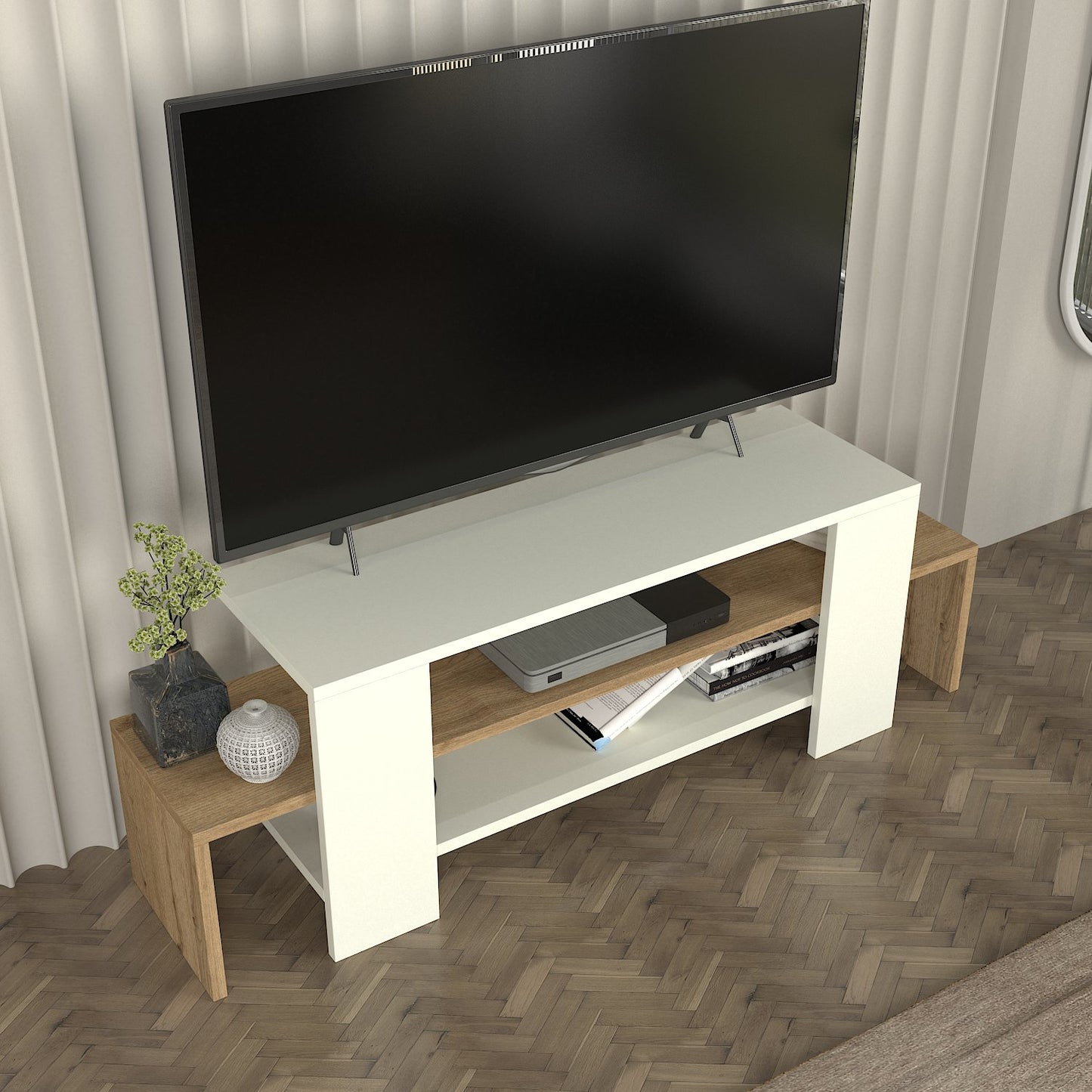 Sole Tv komoda Belo-Hrast