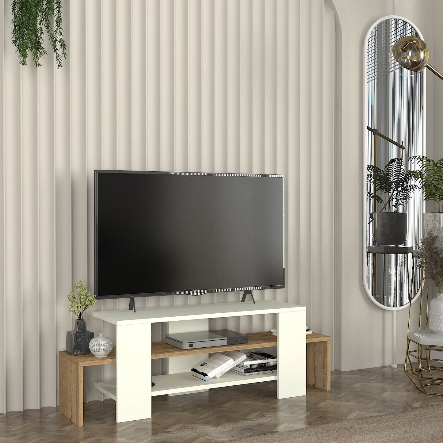 Sole Tv komoda Belo-Hrast