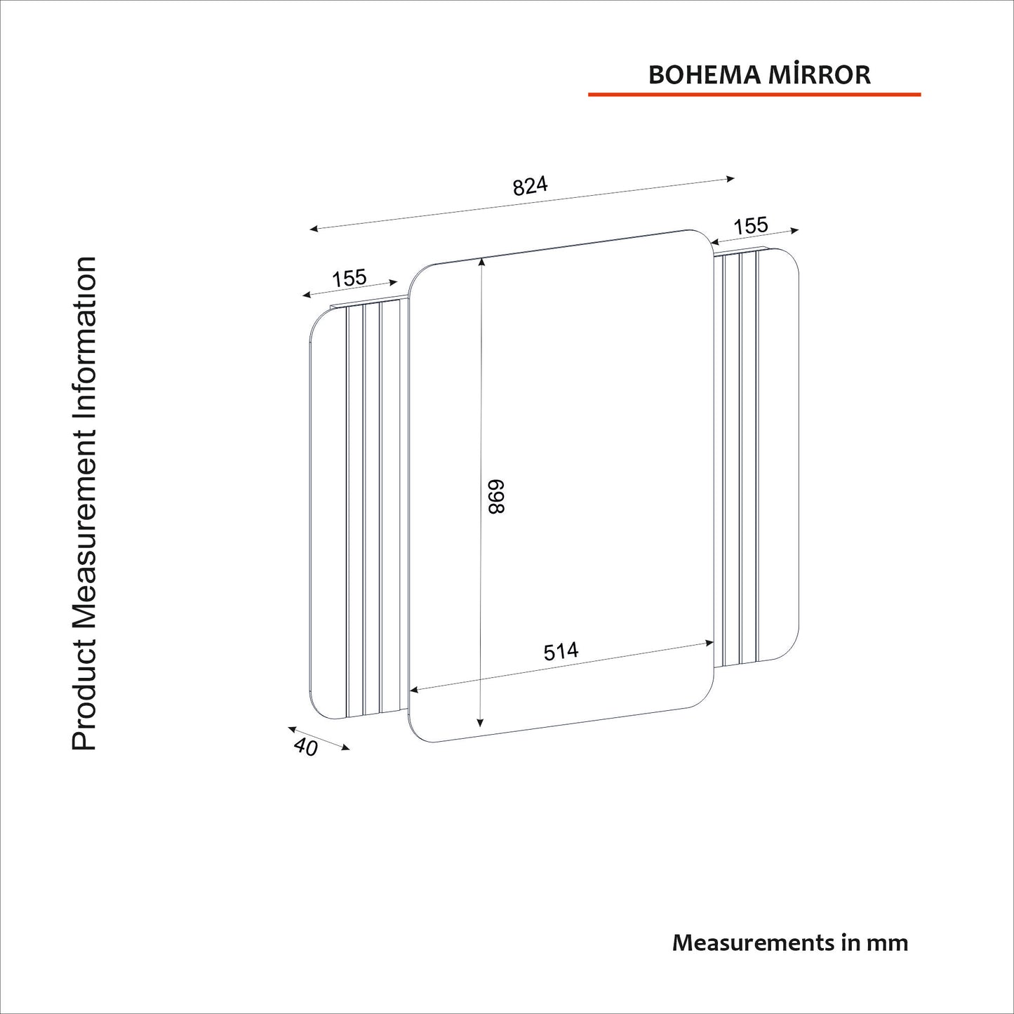 Bohema zidno ogledalo
