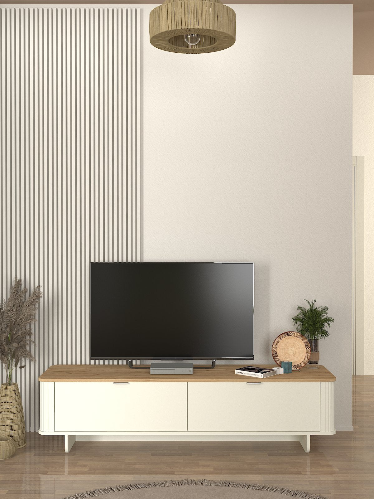 Bohema Tv komoda Krem-hrast
