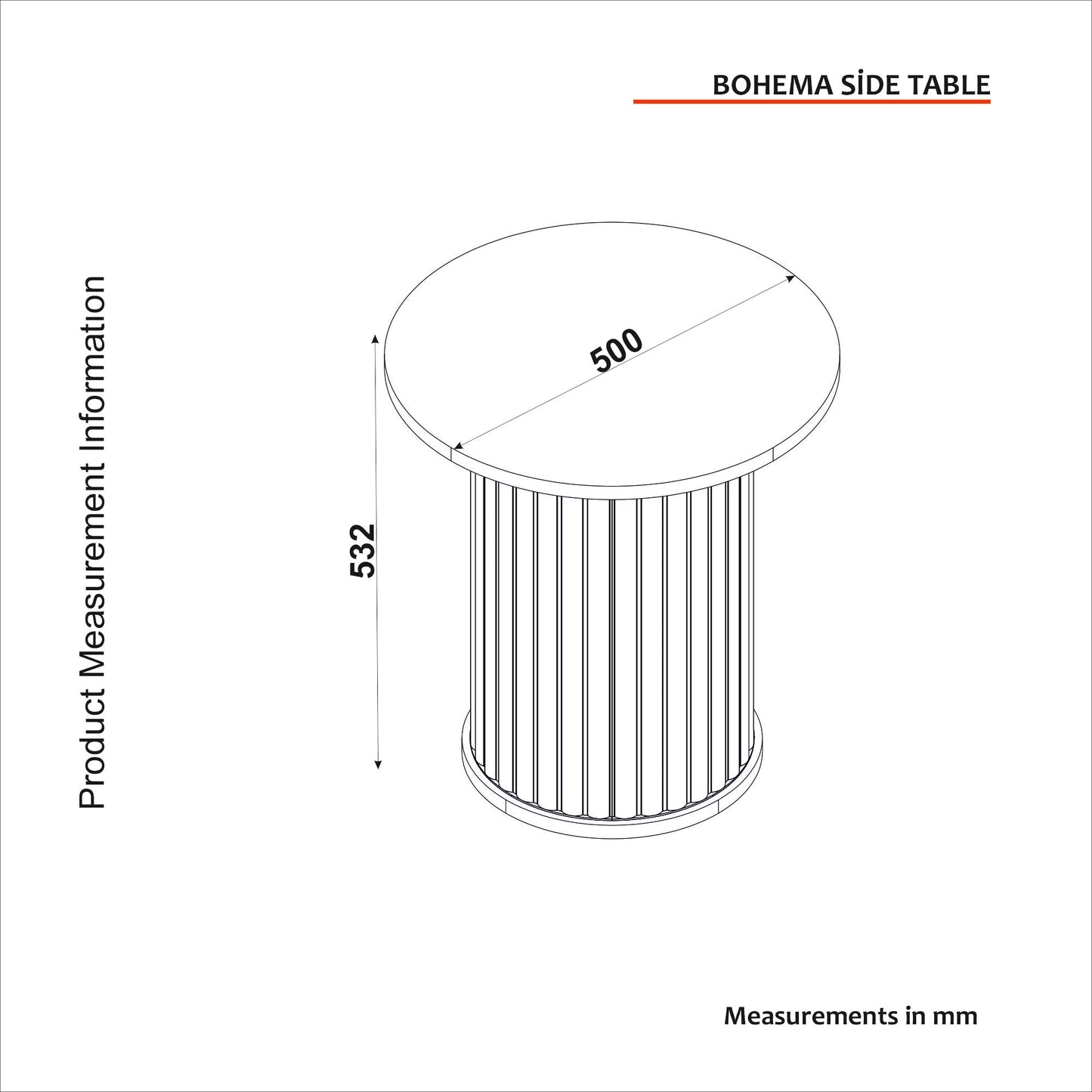 Bohema pomoćni sto Krem-Hrast