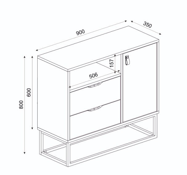 Komoda Dolores 90 Hrast-Sapphire