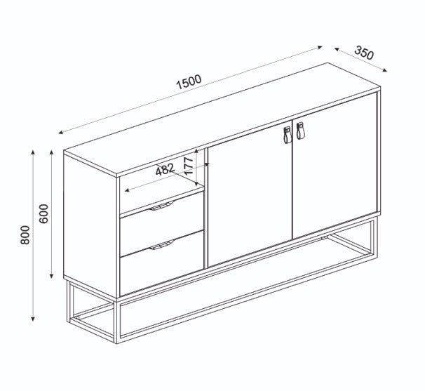 Komoda Dolores 150 Antracit-Sapphire