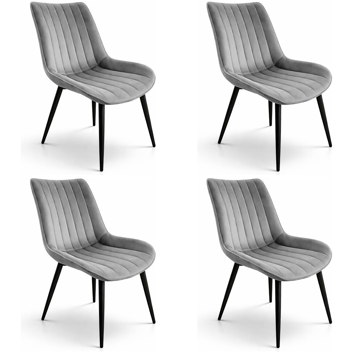 trpezarijska stolica linea steel siva set