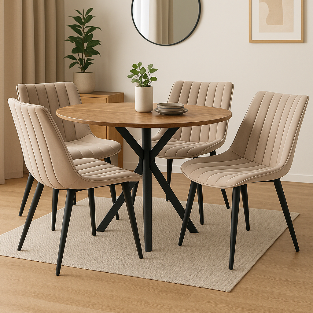 Trpezarijska stolica Linea Stell krem, set od 4 komada