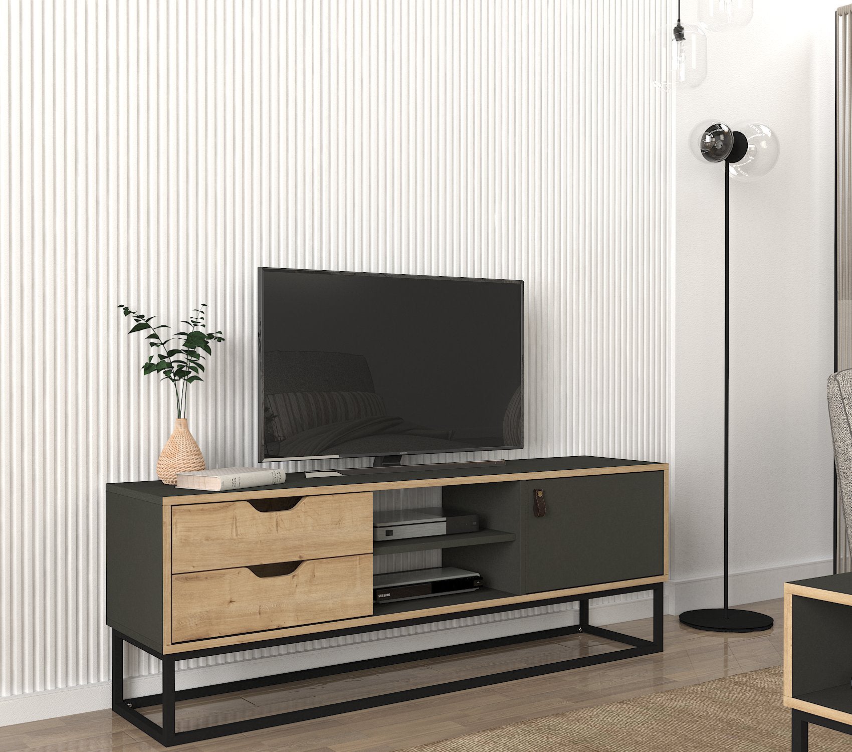 Tv Komoda dolores hrast antracit detalj