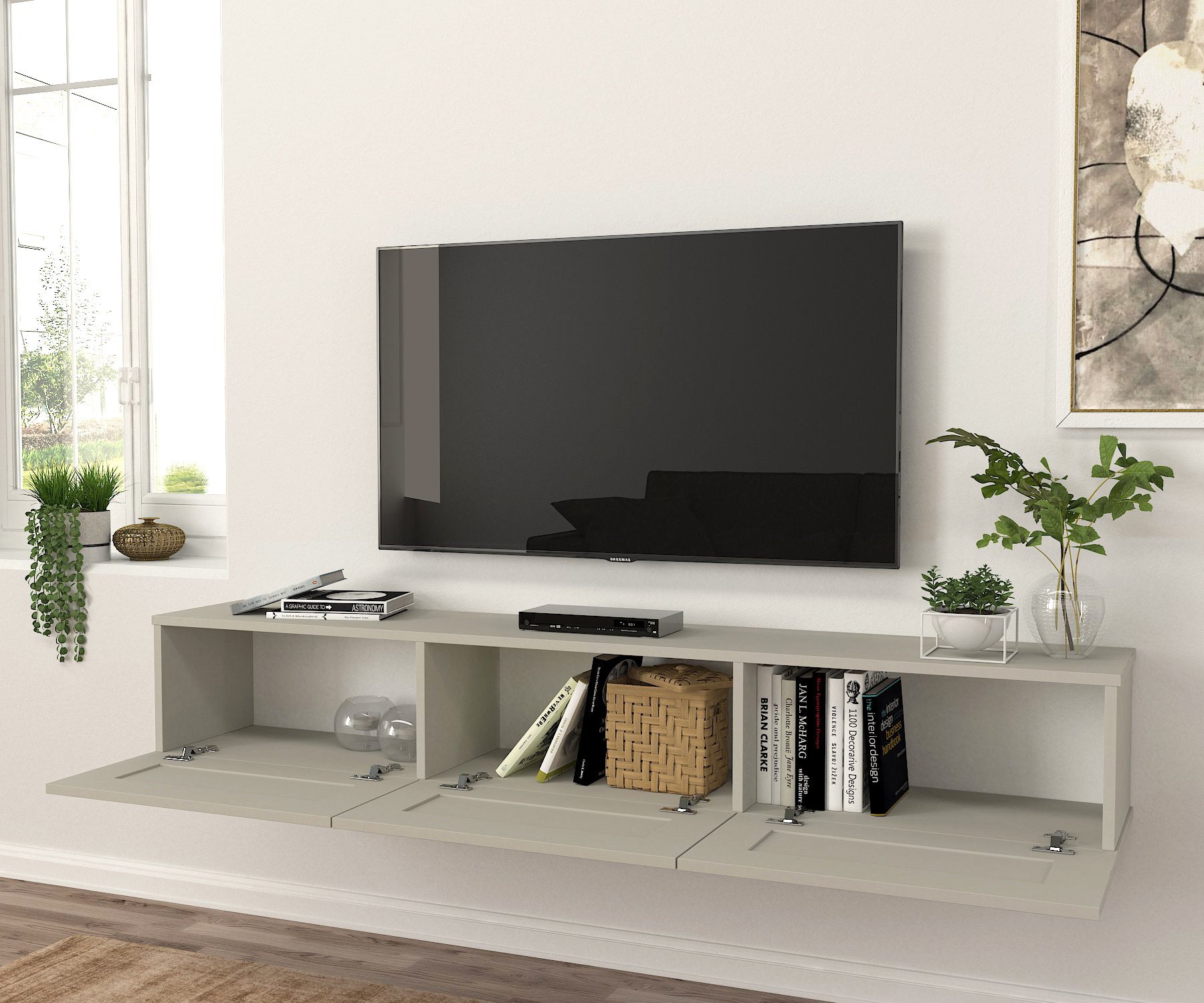 Tv komoda dimona siva unutrasnji prostor