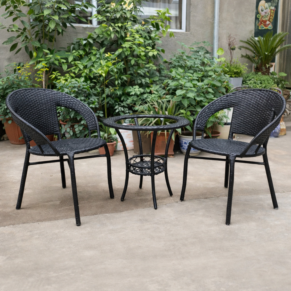 bastenski set rattanica crni ambient