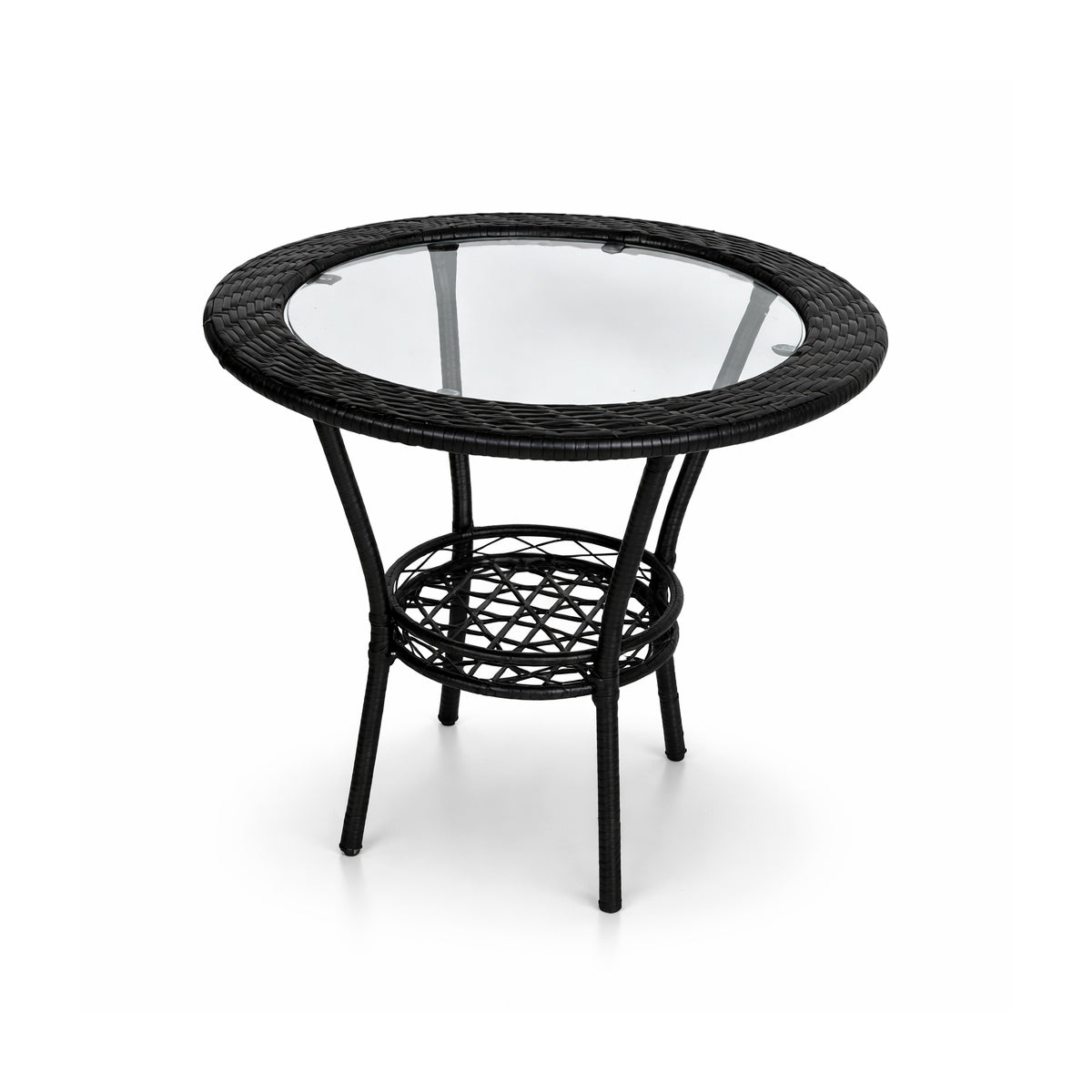 bastenski set rattanica crni sto