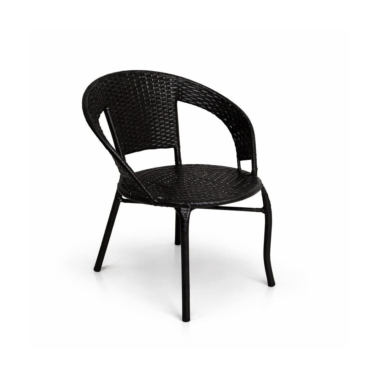 bastenski set rattanica crni stolica