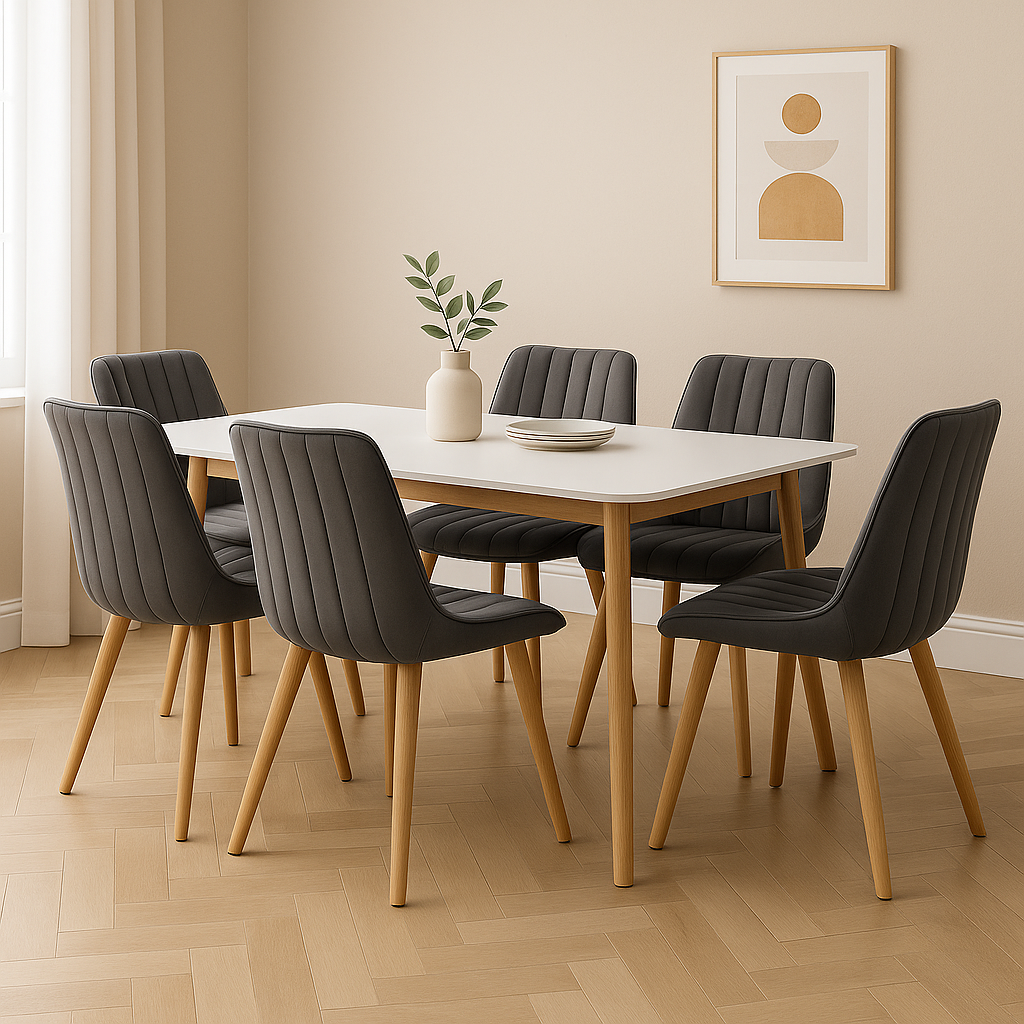 Trpezarijska stolica Linea Wood Siva