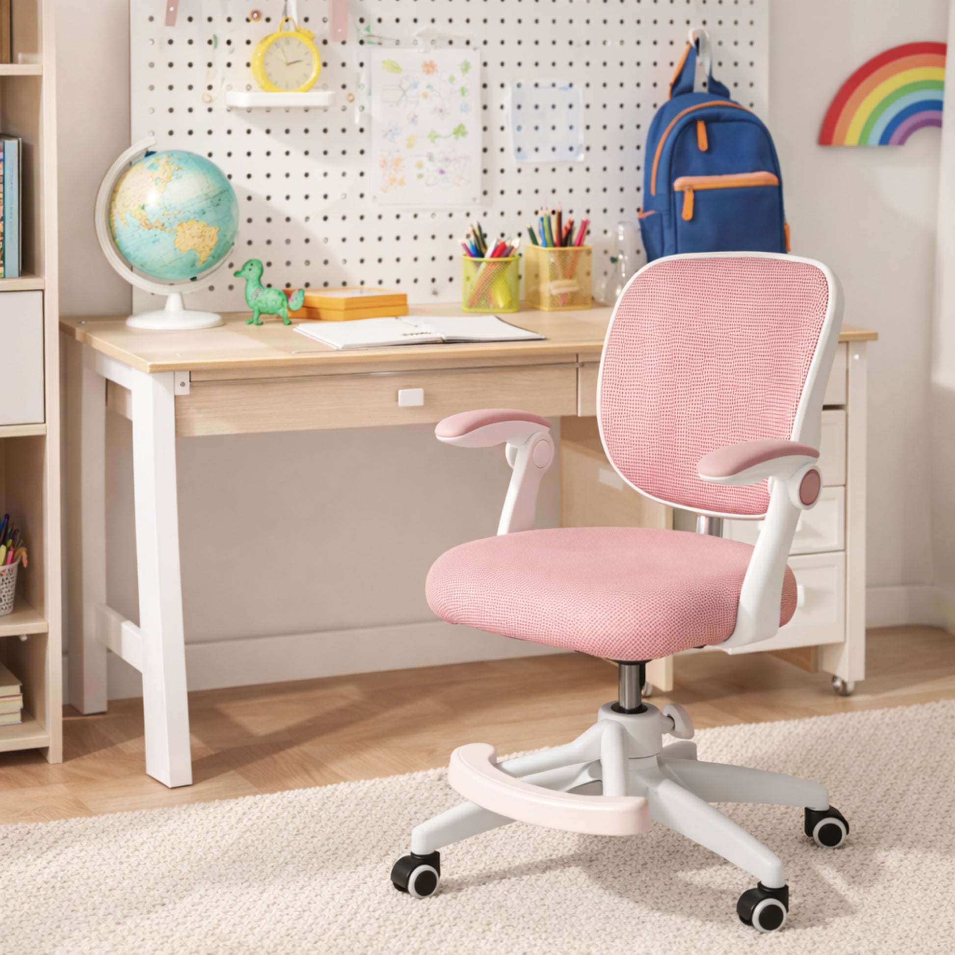 decija radna stolica ergokid pink ambient
