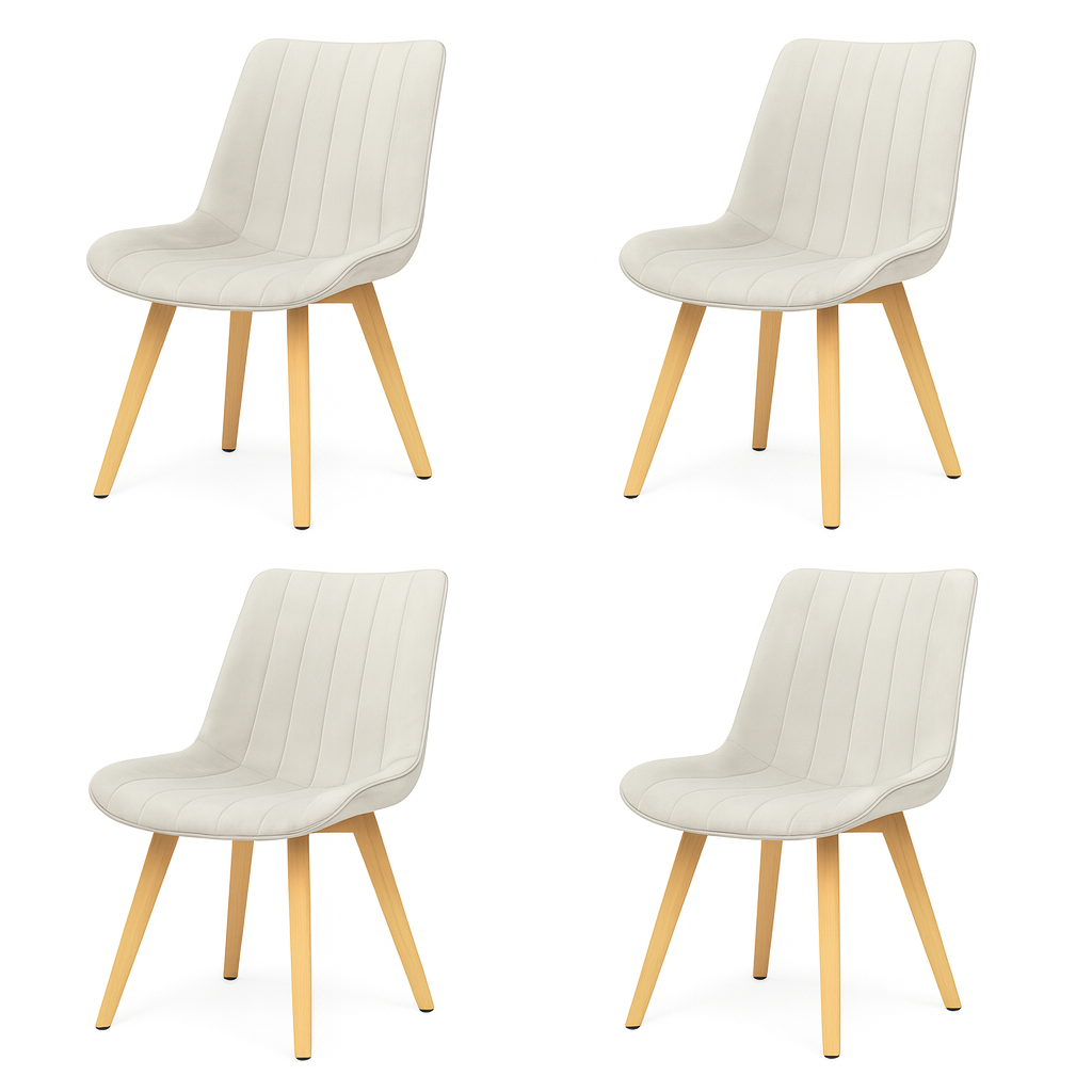 Trpezarijska stolica Linea Wood Krem