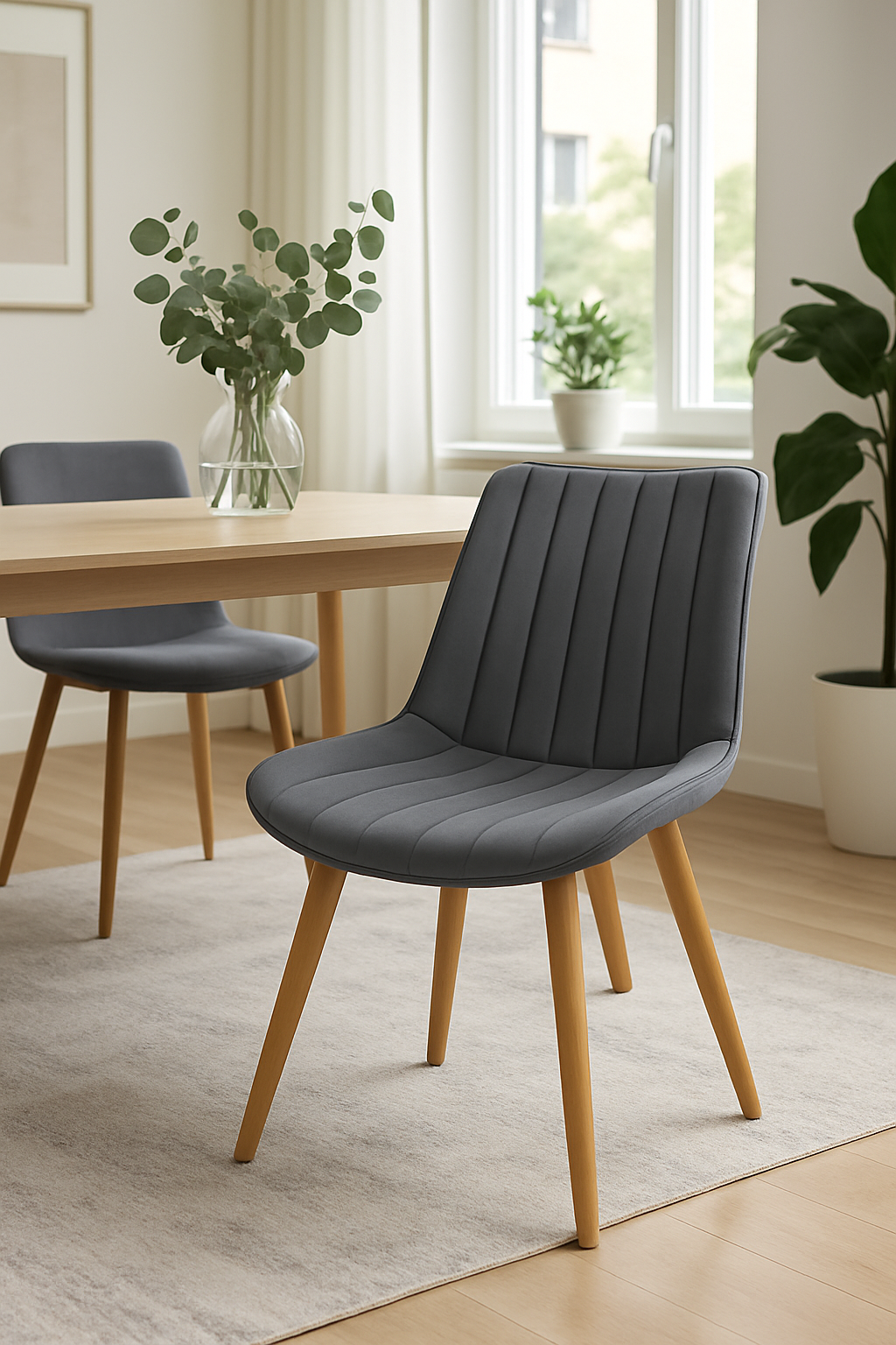 Trpezarijska stolica Linea Wood Siva