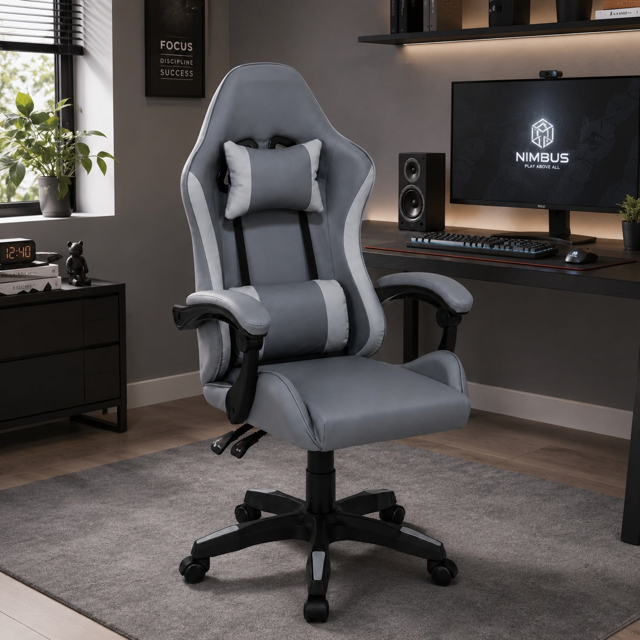 Gejmerska stolica Nimbus-L GC-004 Sivo-siva