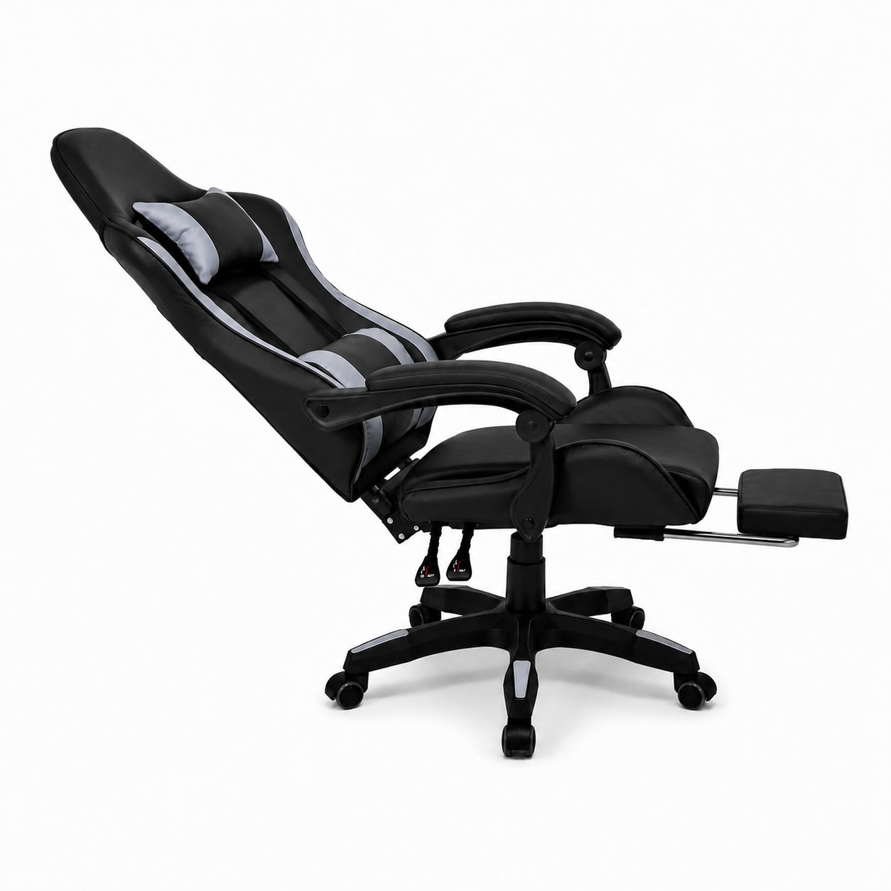 gejmerska stolica Nimbus XL crno siva bok naslon