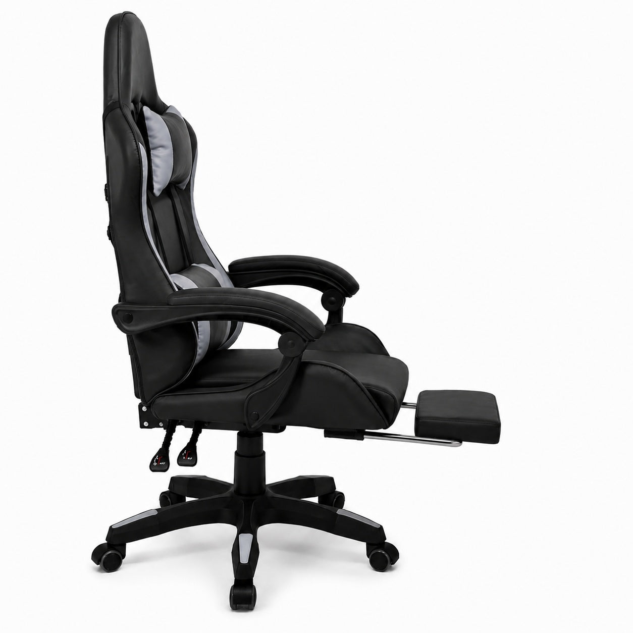 gejmerska stolica Nimbus XL crno siva bok