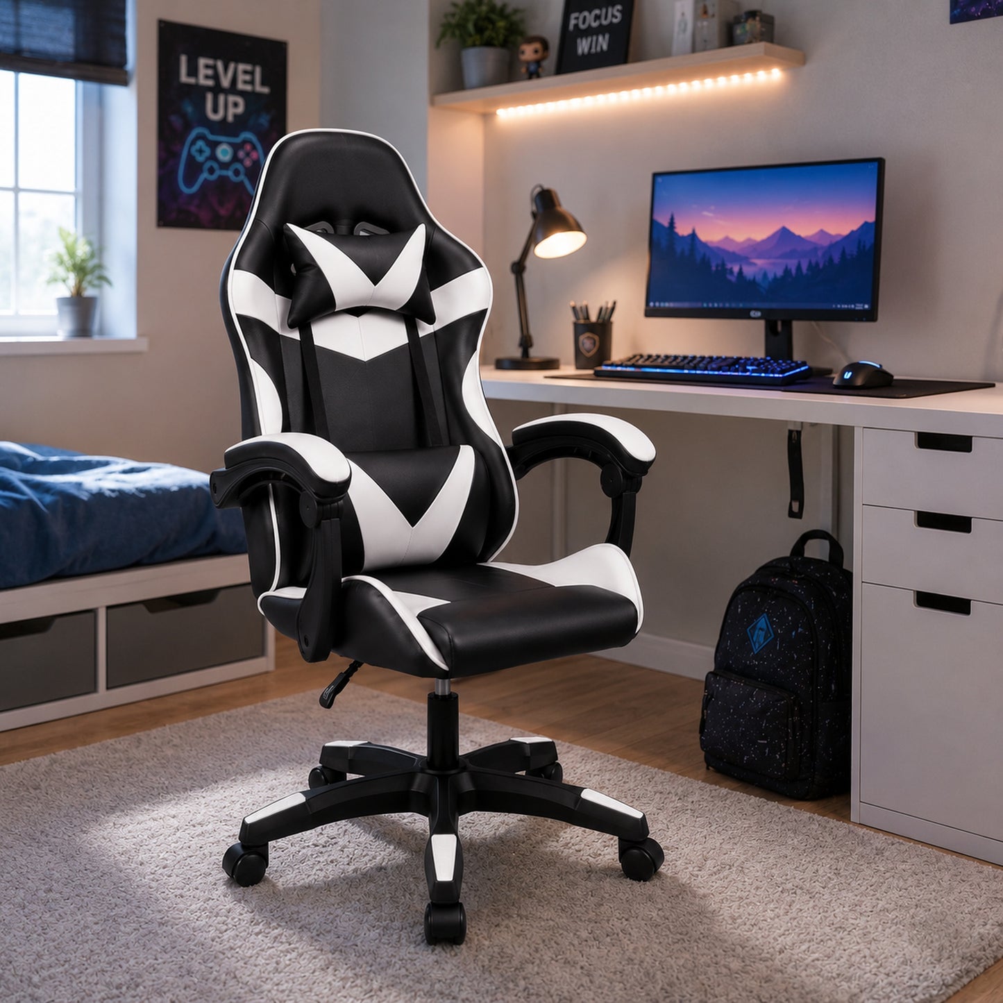 gejmerska stolica cyberkid oc 810 bela ambient