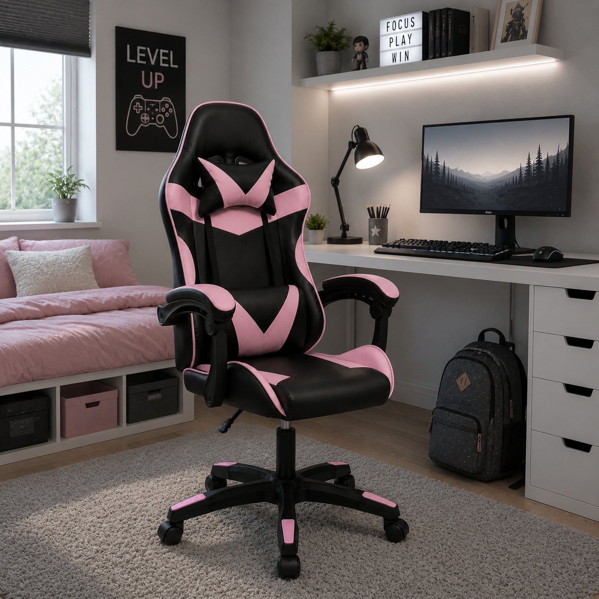 gejmerska stolica cyberkid oc 810 pink ambient