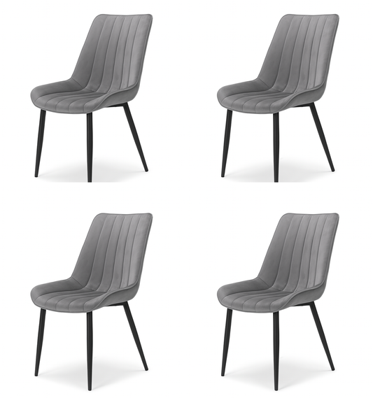 Trpezarijska stolica Linea Steel siva, set od 4 komada