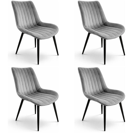 trpezarijska stolica linea steel siva set