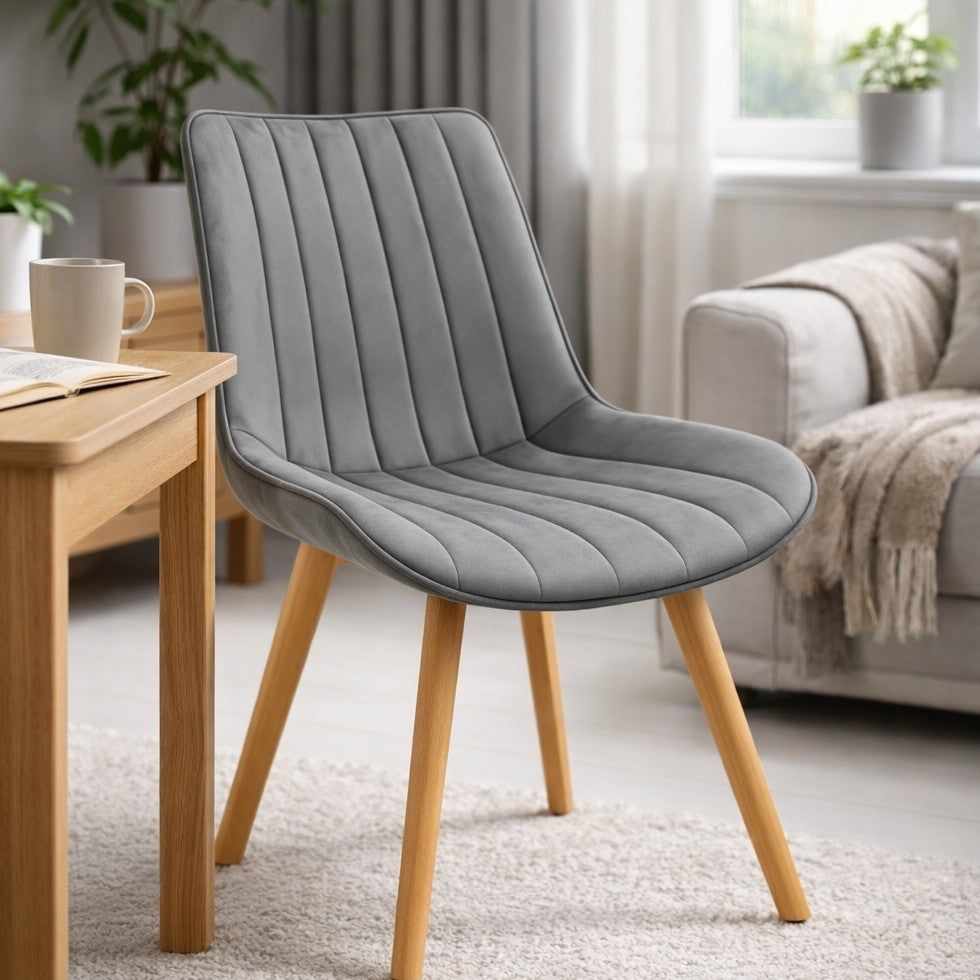 trpezarijska stolica linea wood siva ambient