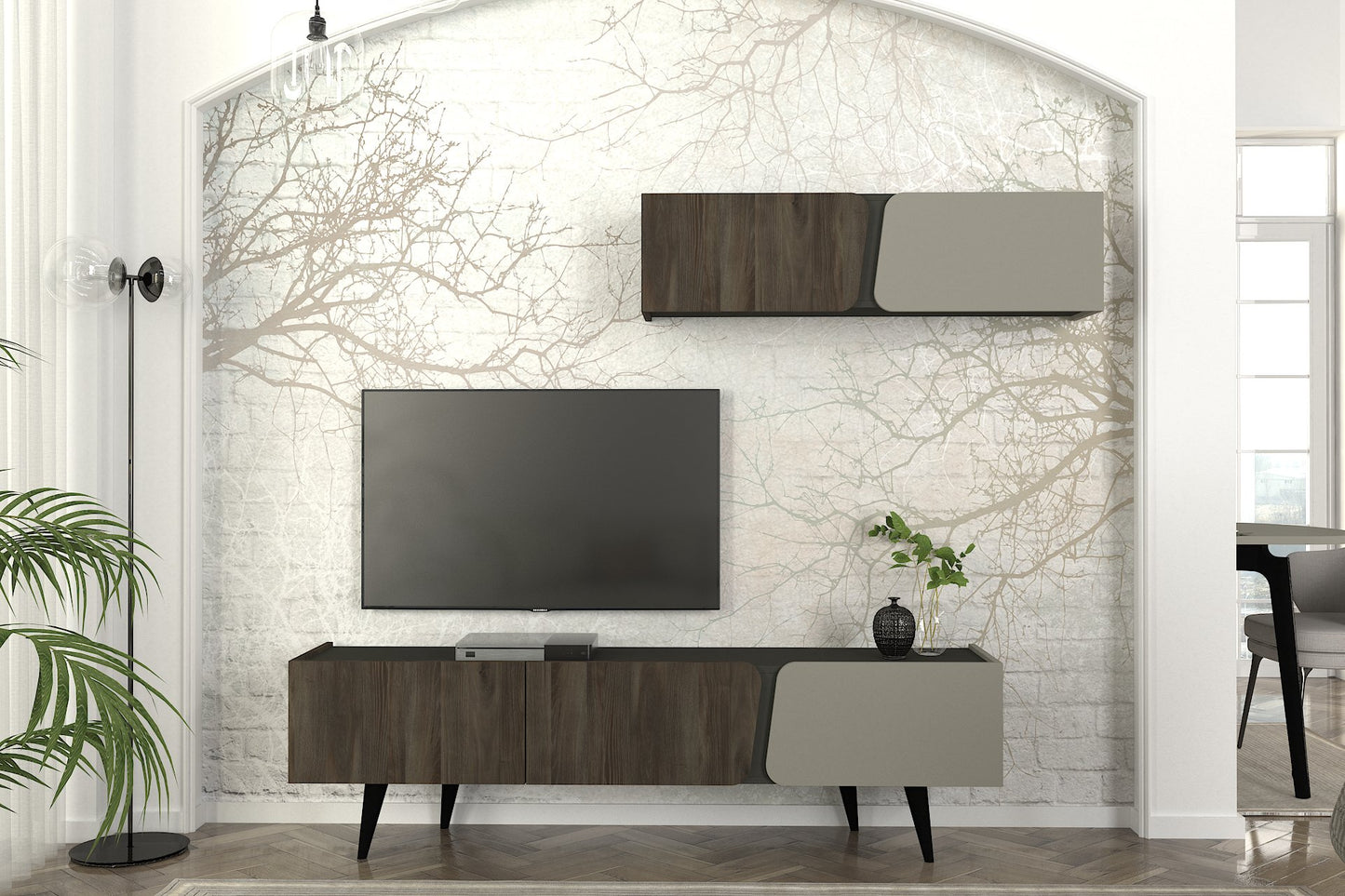 tv regal piazza antracit hrast detalj