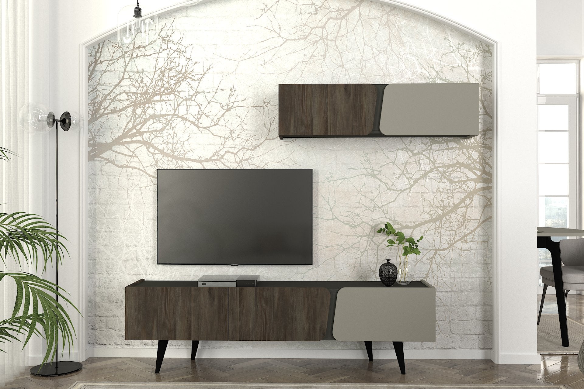 tv regal piazza antracit hrast detalj
